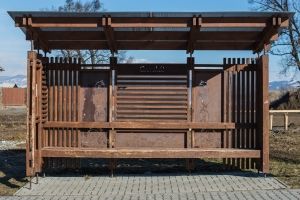 metal structure of bus stop